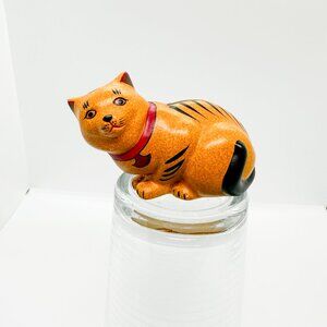 Franklin Mint Cat Kitten Resin Chalk Ware Mexican Talavera Tonola